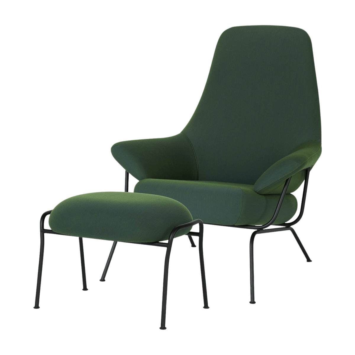 Fauteuil en tissu et repose-pieds Peacock Hai - Hem - The Cool Republic