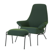 Fauteuil en tissu et repose-pieds Peacock Hai - Hem - The Cool Republic