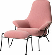 Fauteuil en tissu et repose - pieds Pink Hai - Hem - The Cool Republic