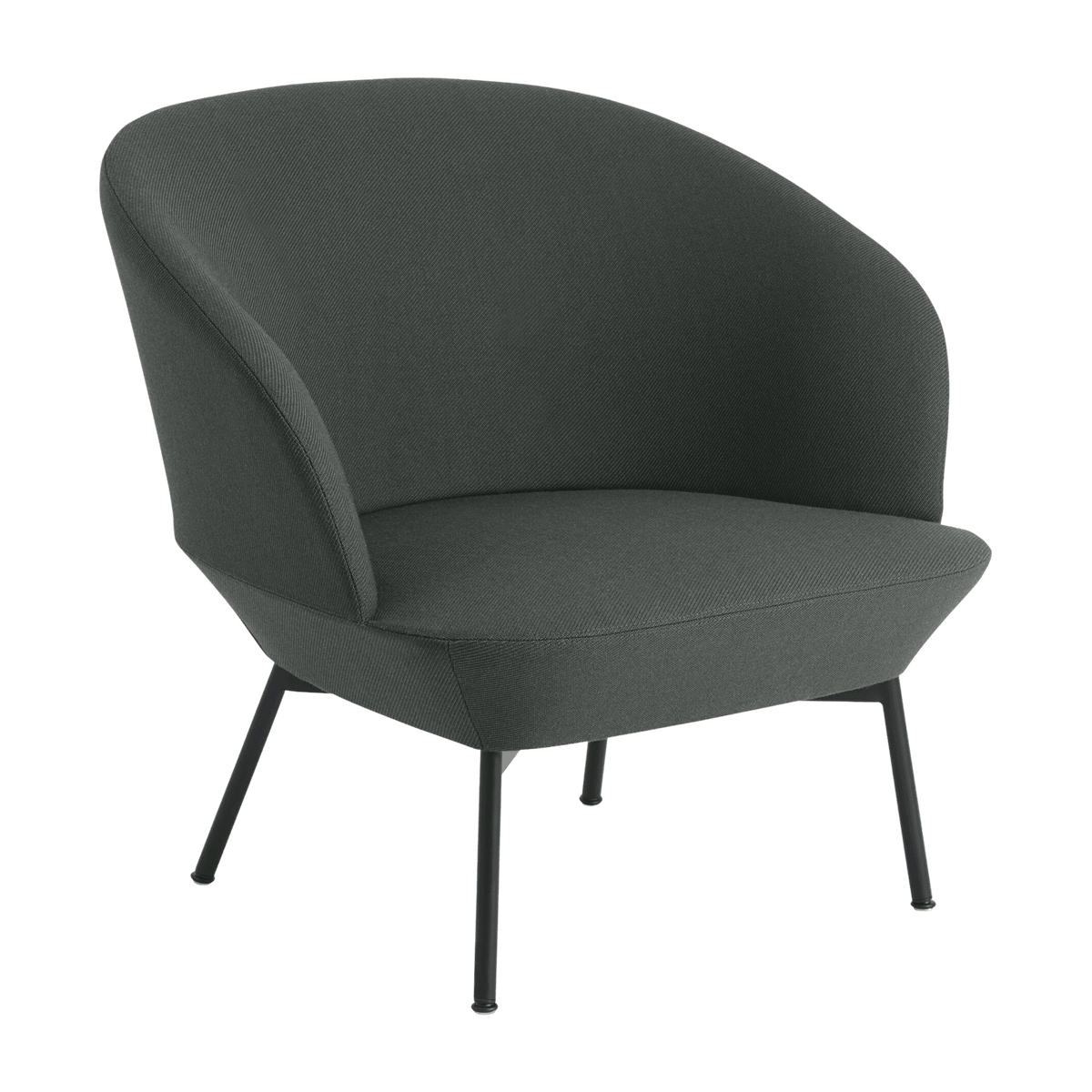 Armchair in fabric and steel frame twill weave 990 black 75. 5cm Oslo - Muuto - The Cool Republic