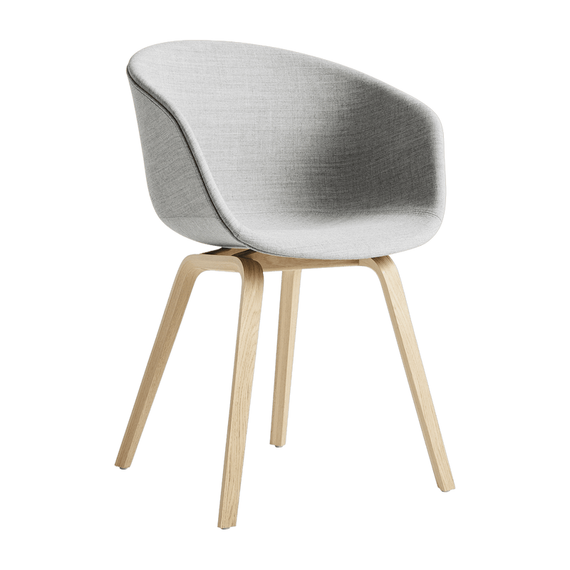 Fauteuil en tissu gris clair et bois de chêne vernis AAC 23 - HAY - The Cool Republic