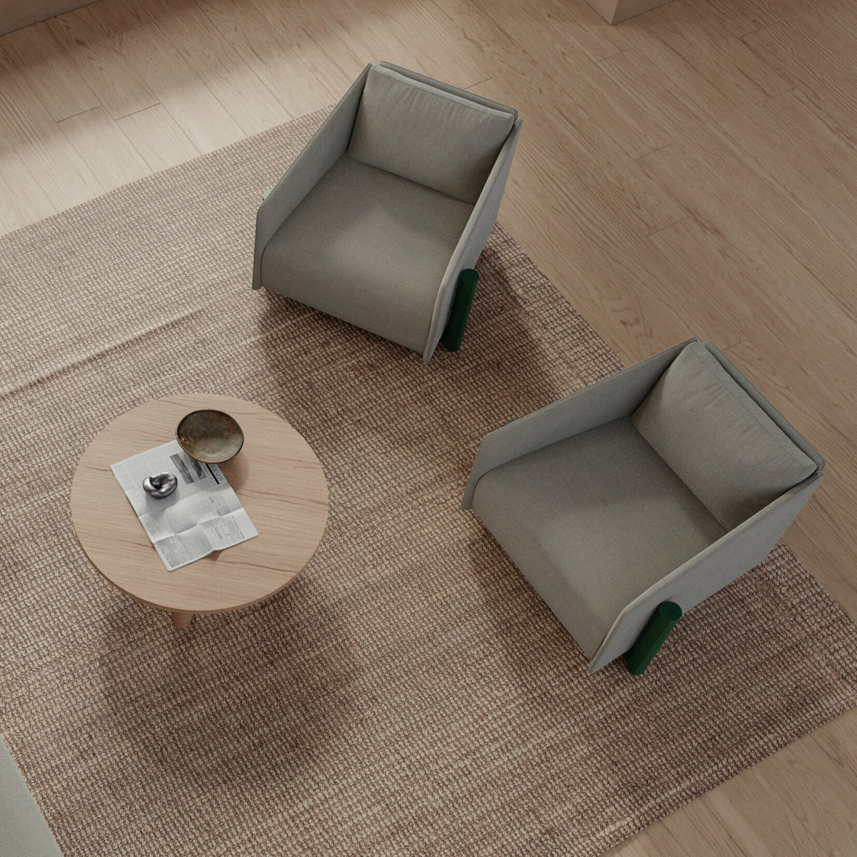 Fauteuil en tissu gris Timber - Kann Design - The Cool Republic