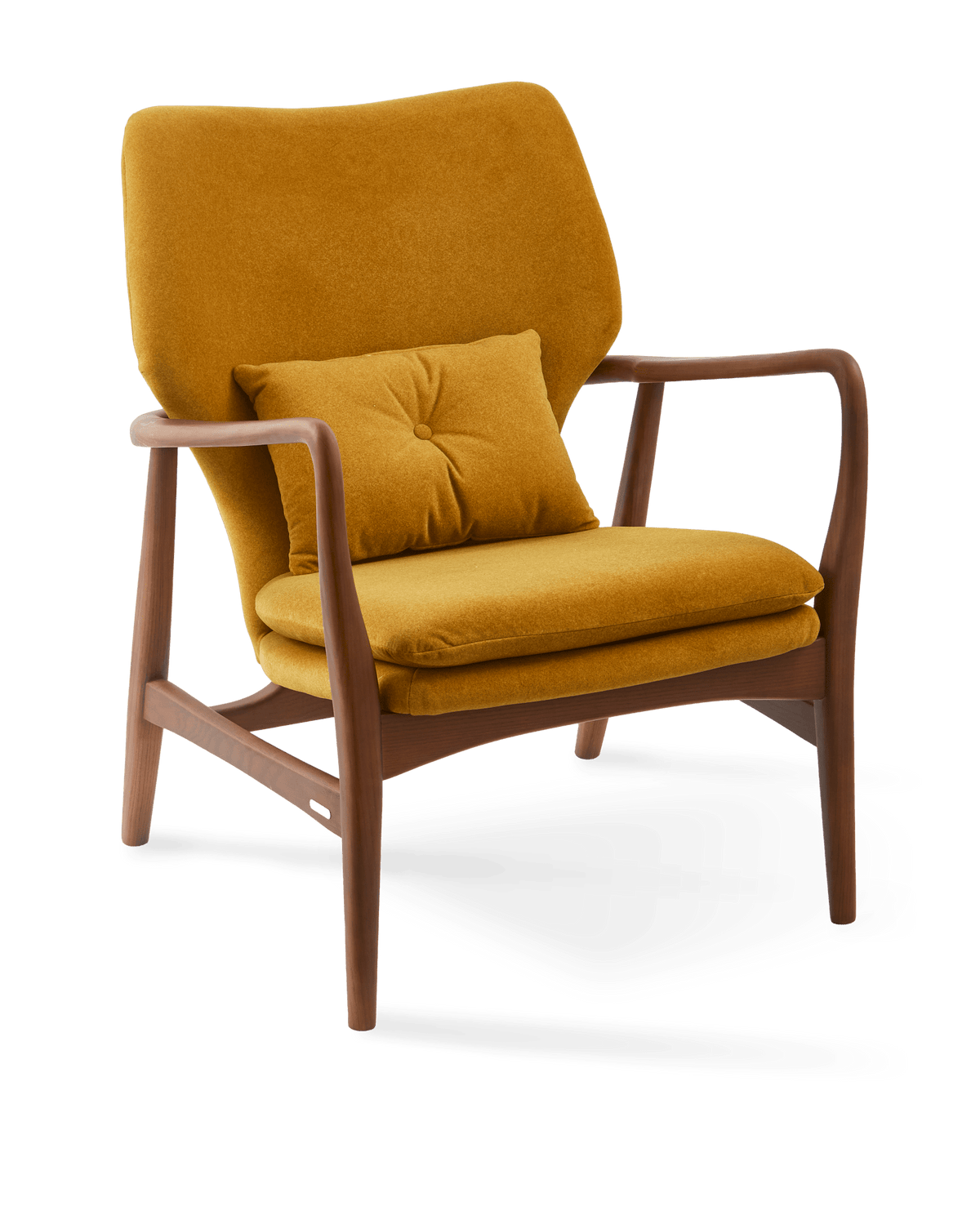Fauteuil en tissu jaune et bois de frêne Soft Peggy - Pols Potten - The Cool Republic