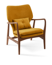 Fauteuil en tissu jaune et bois de frêne Soft Peggy - Pols Potten - The Cool Republic
