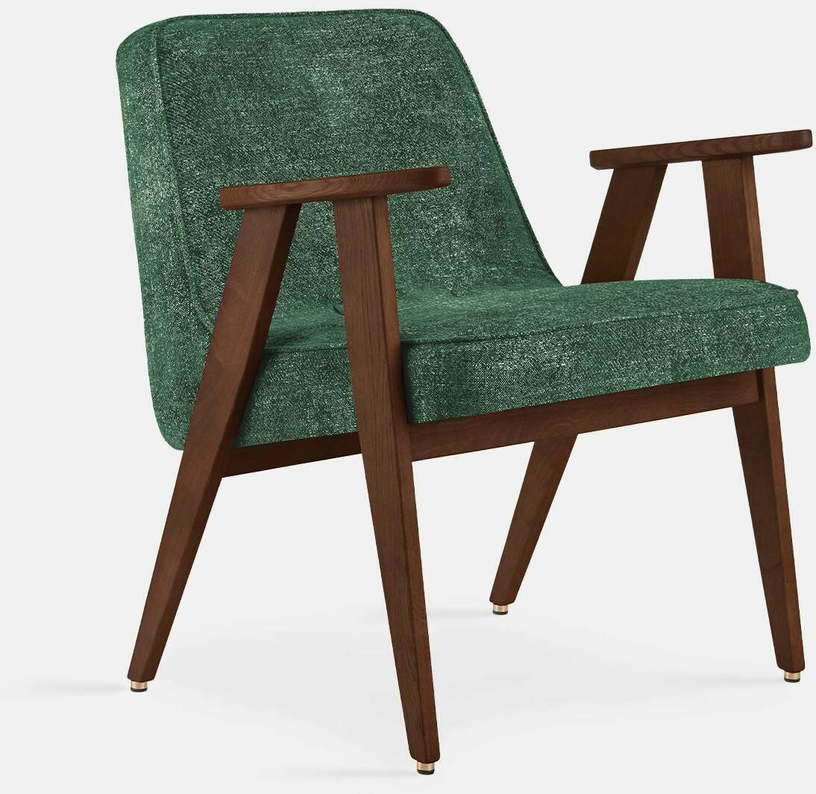 Fauteuil en tissu marbre moutarde et chêne foncé 66 x 64 cm Série 366 - 366 Concept - The Cool Republic