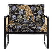 Fauteuil en tissu noir Jungle Leopard Cannage - RED Edition - The Cool Republic