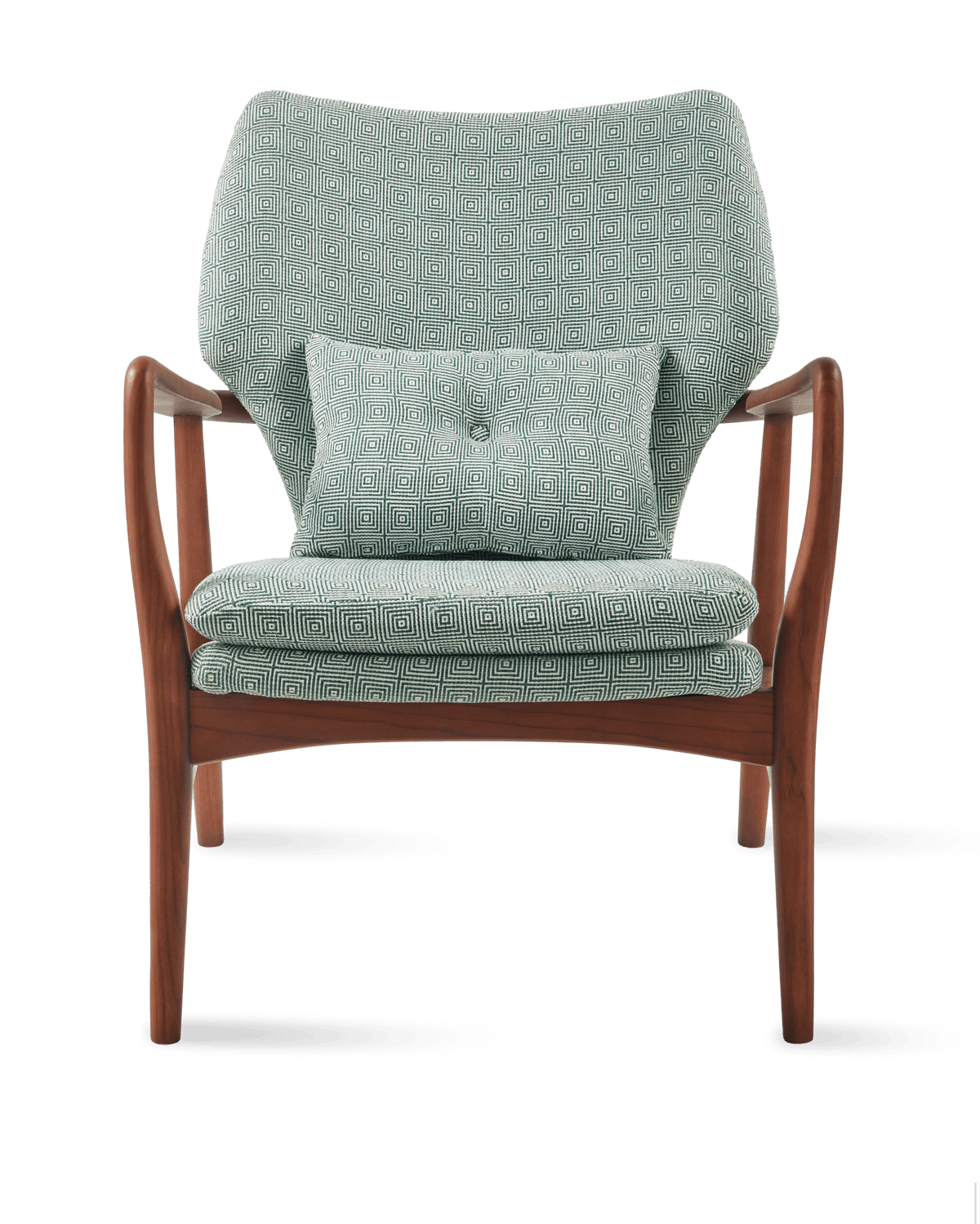 Fauteuil en tissu vert clair et bois de frêne Squared Peggy - Pols Potten - The Cool Republic