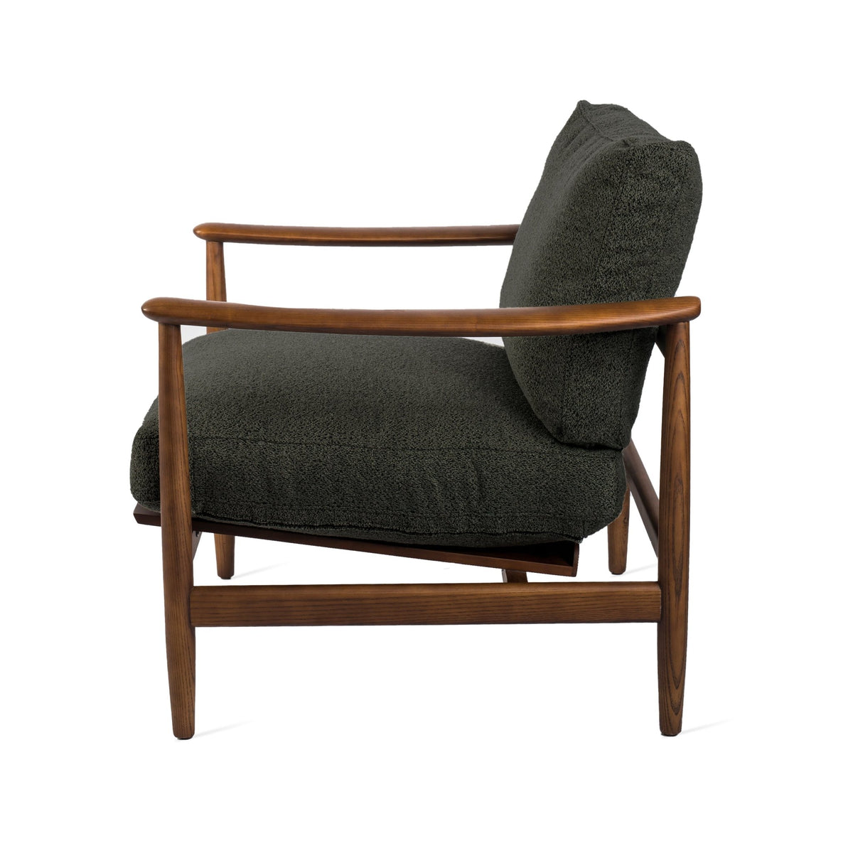 Fauteuil en tissu vert olive et bois de frêne Todd - Pols Potten - The Cool Republic