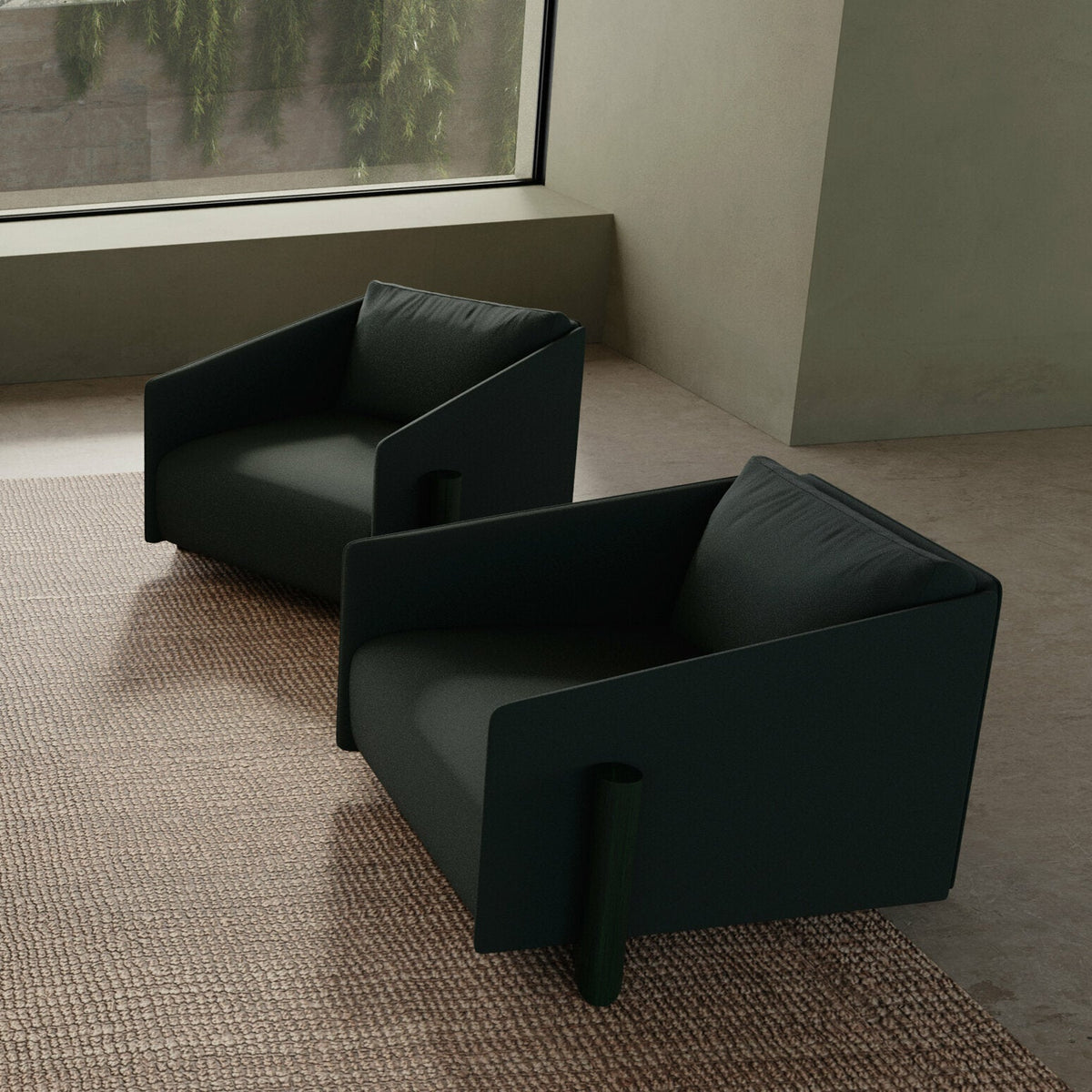 Fauteuil en tissu vert Timber - Kann Design - The Cool Republic