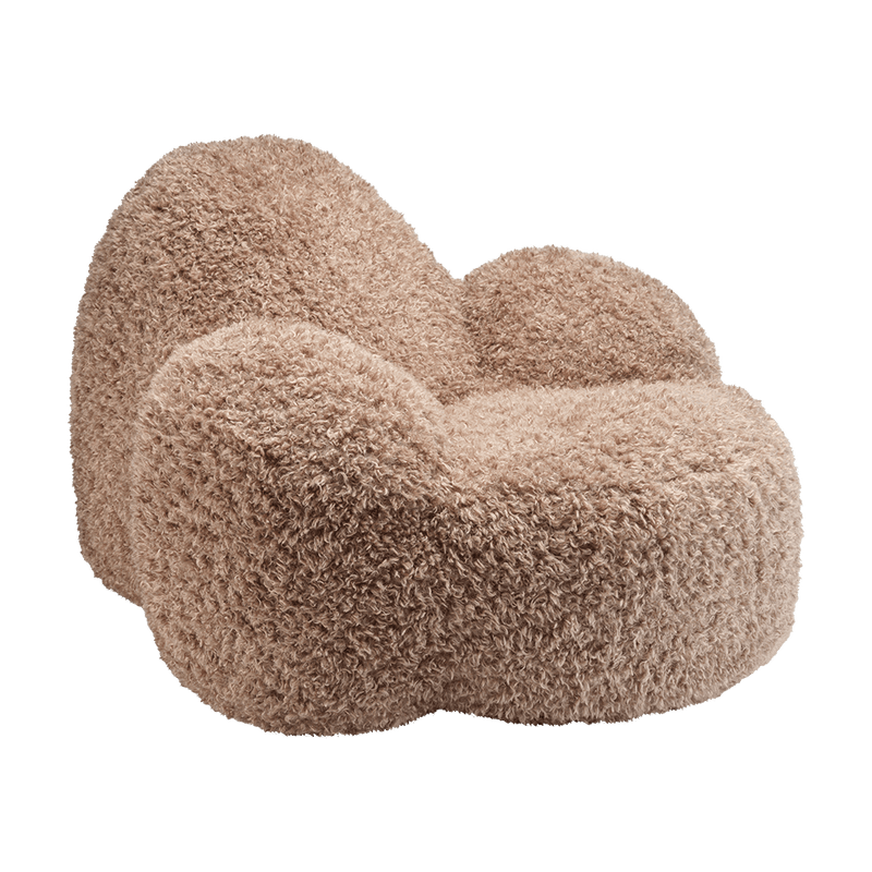 Fauteuil en tissu Yeti marron 90x100x60cm Momo - Wigiwama - The Cool Republic