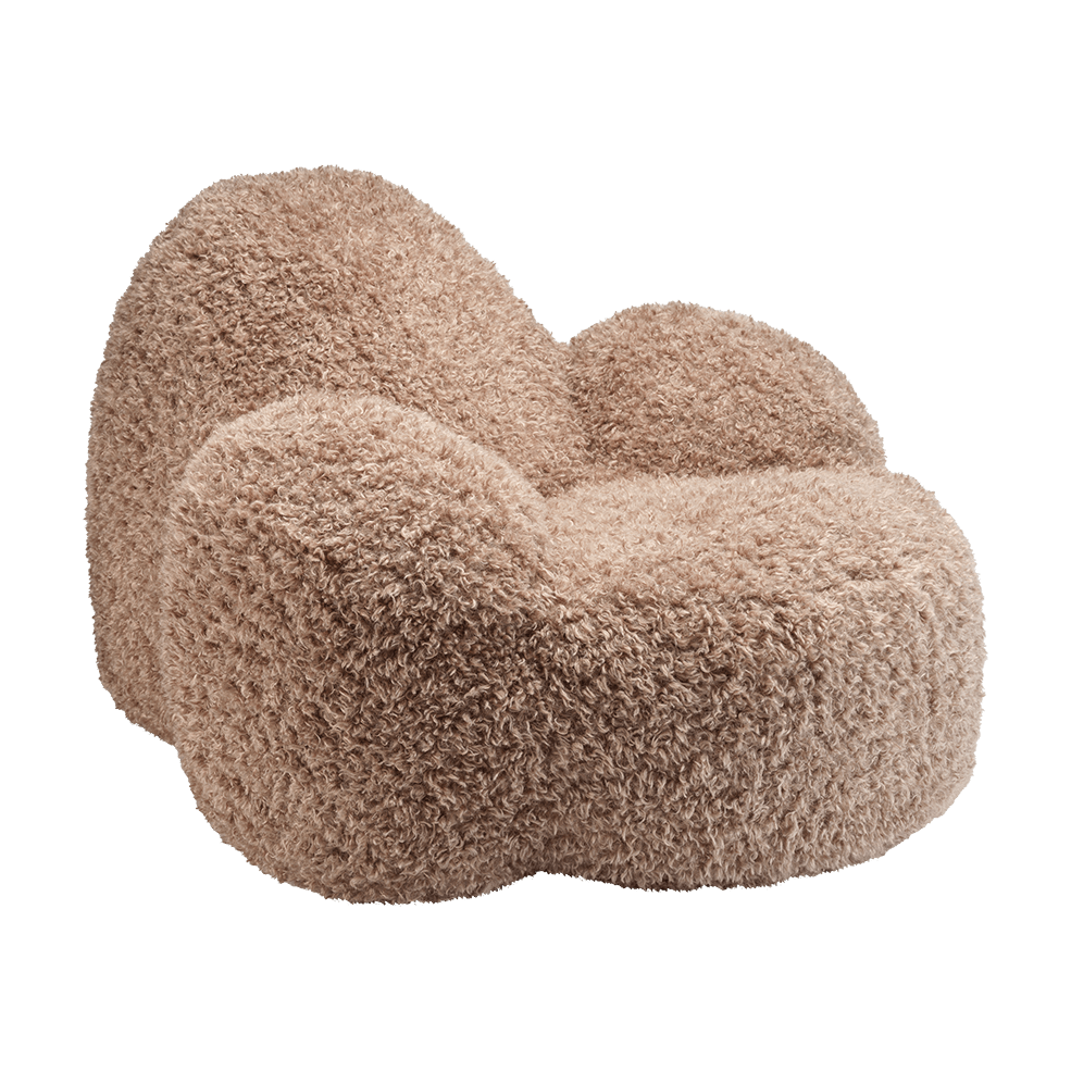 Fauteuil en tissu Yeti marron 90x100x60cm Momo - Wigiwama - The Cool Republic