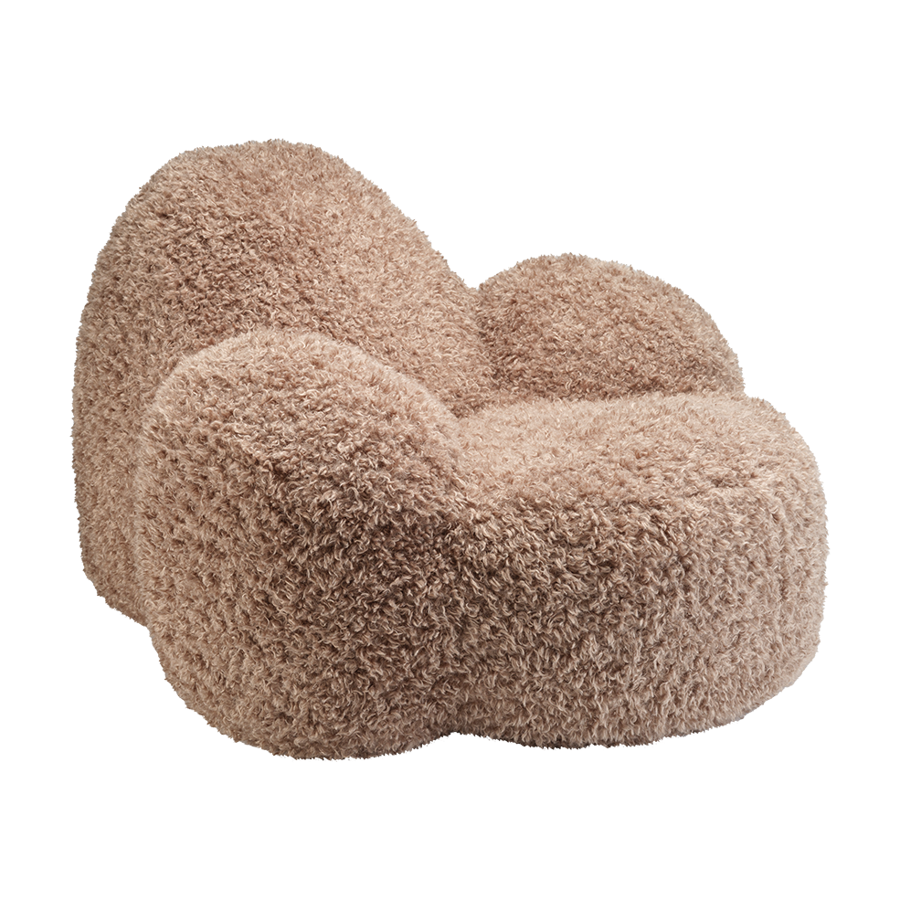 Fauteuil en tissu Yeti marron 90x100x60cm Momo - Wigiwama