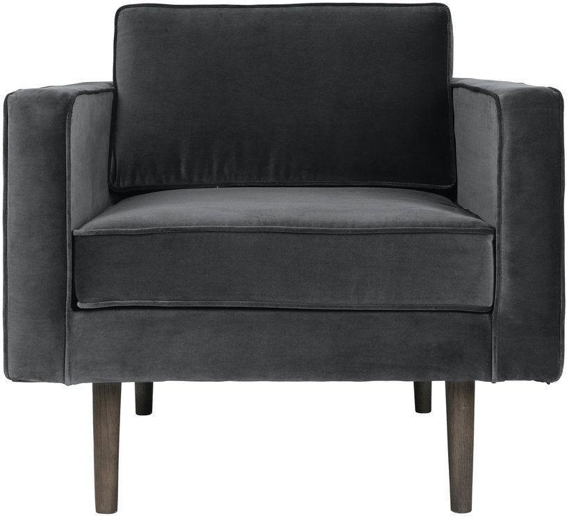 Fauteuil en velours anthracite Wind - Broste Copenhagen - The Cool Republic