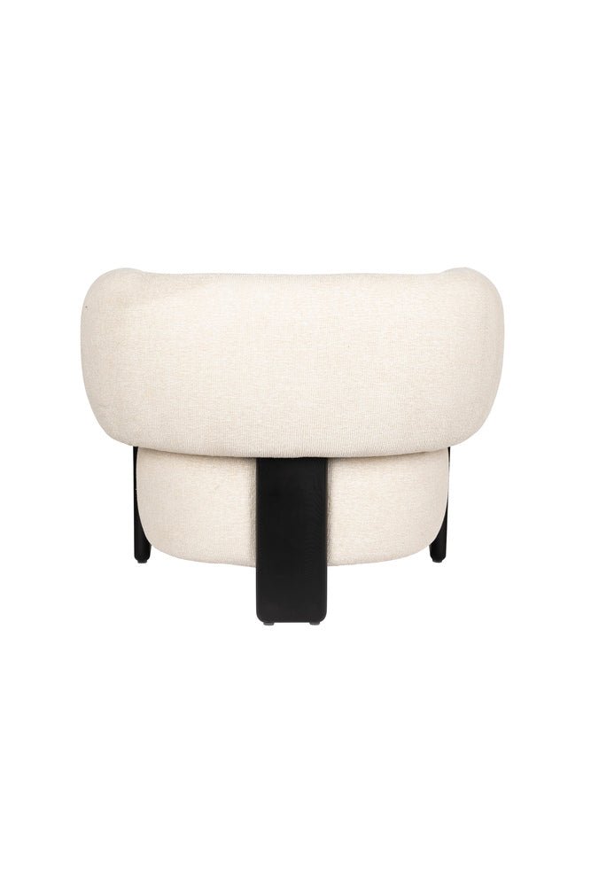 Fauteuil en velours beige et bois marron Neil - Zuiver - The Cool Republic