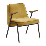 Fauteuil en velours brillant moutarde et métal 66 x 64 cm - 366 Concept - The Cool Republic