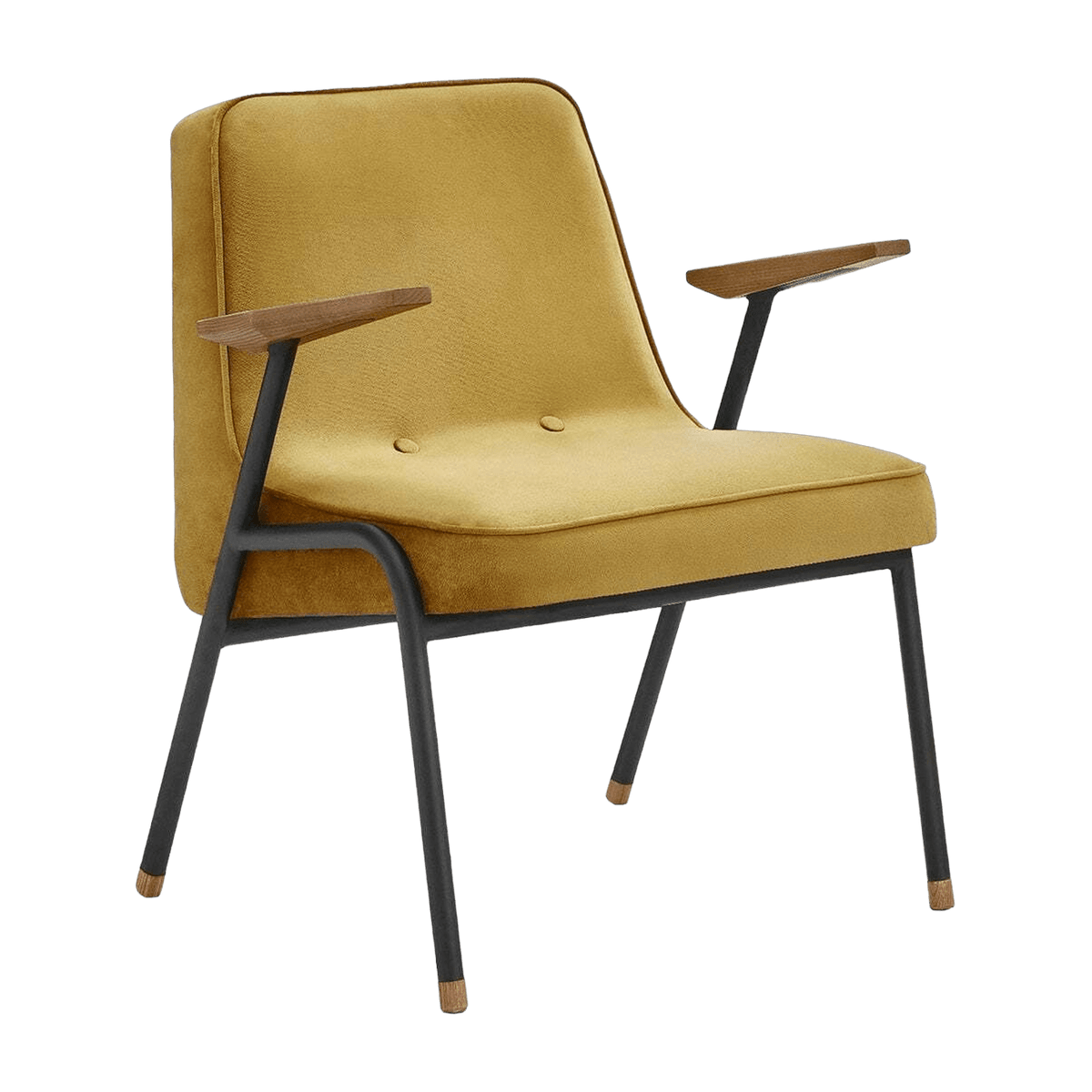 Fauteuil en velours brillant moutarde et métal 66 x 64 cm - 366 Concept - The Cool Republic