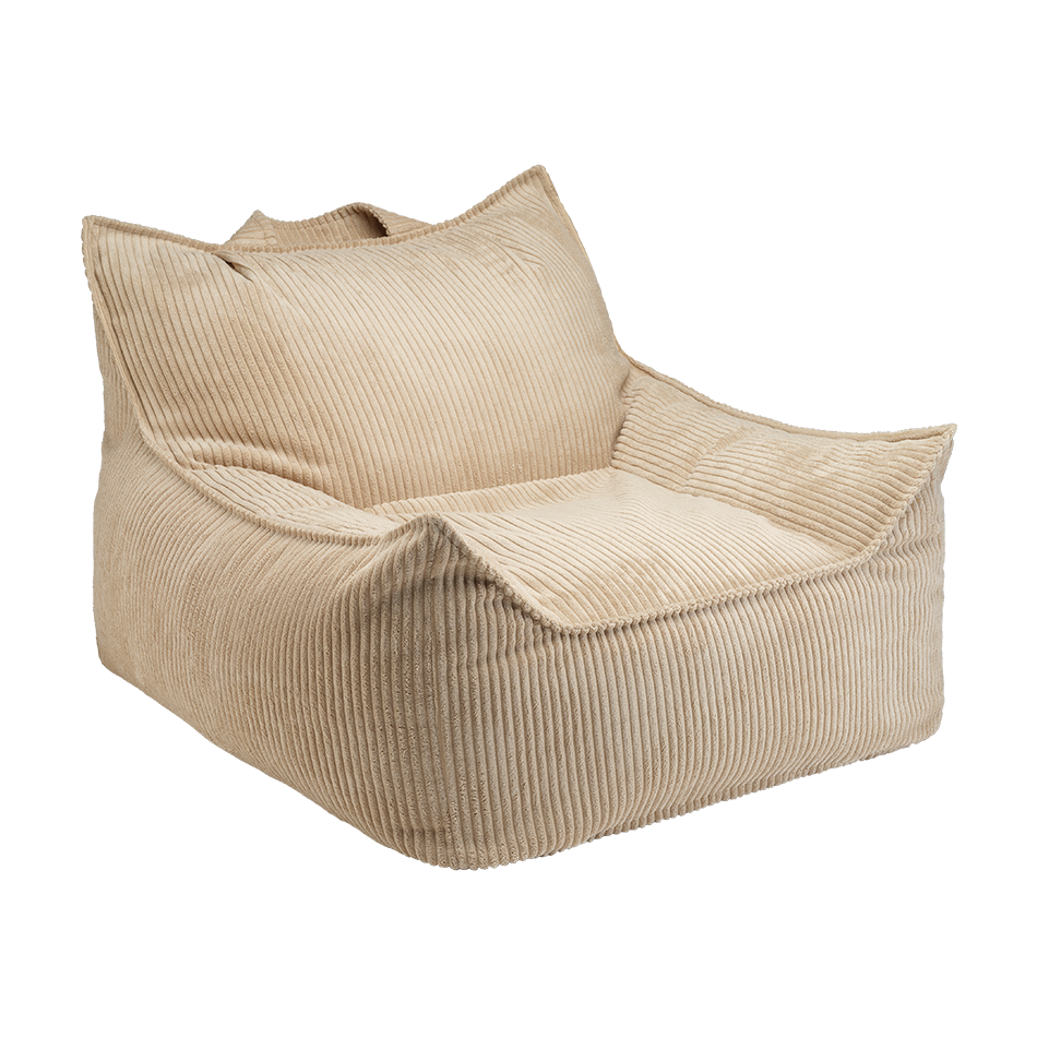 Fauteuil en velours côtelé beige 90x82x56cm Club - Wigiwama