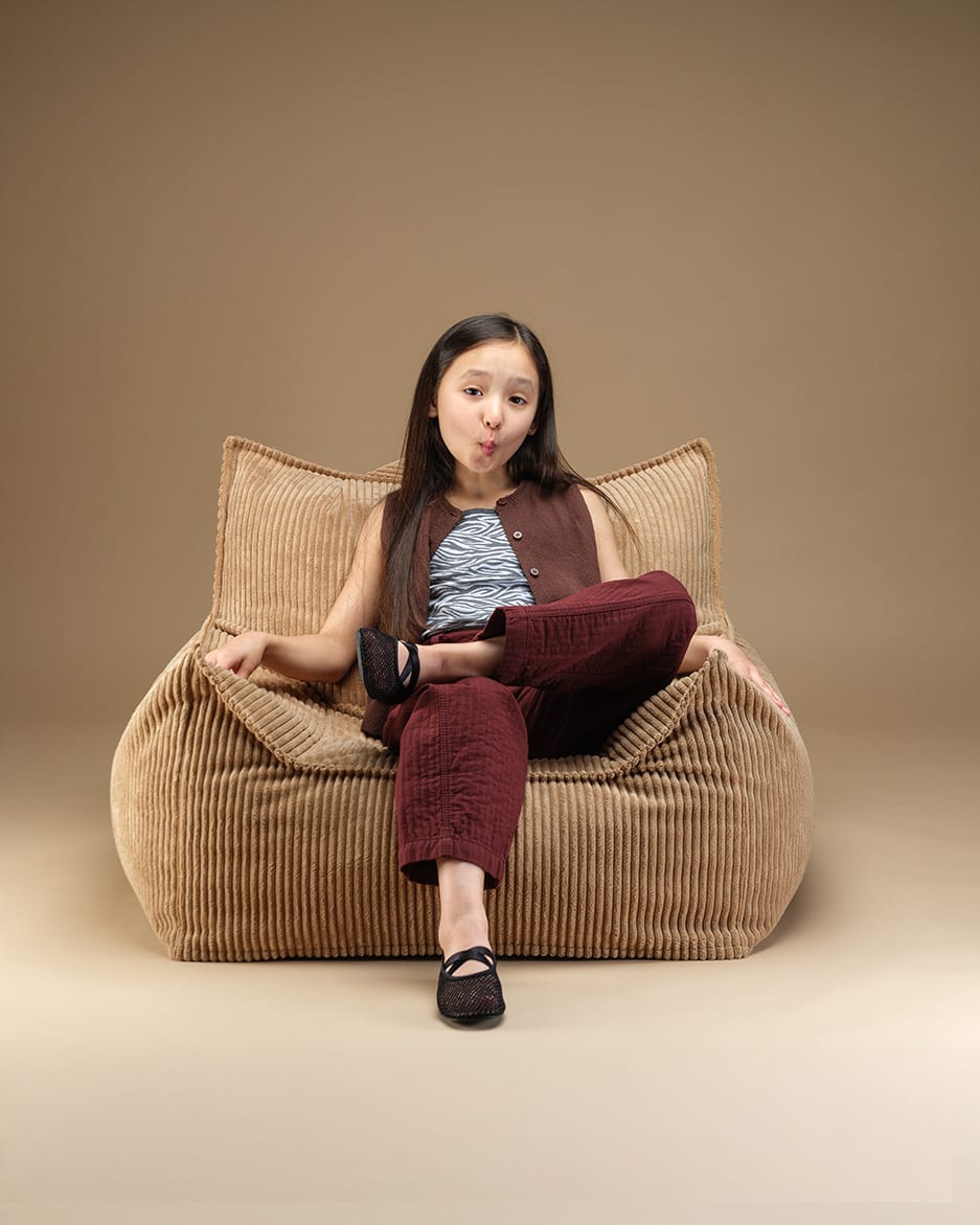 Fauteuil en velours côtelé marron 90x82x56cm Club - Wigiwama — vue 6
