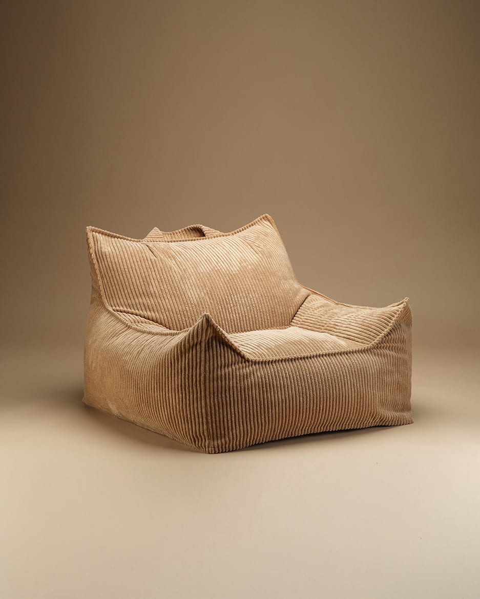 Fauteuil en velours côtelé marron 90x82x56cm Club - Wigiwama — vue 7