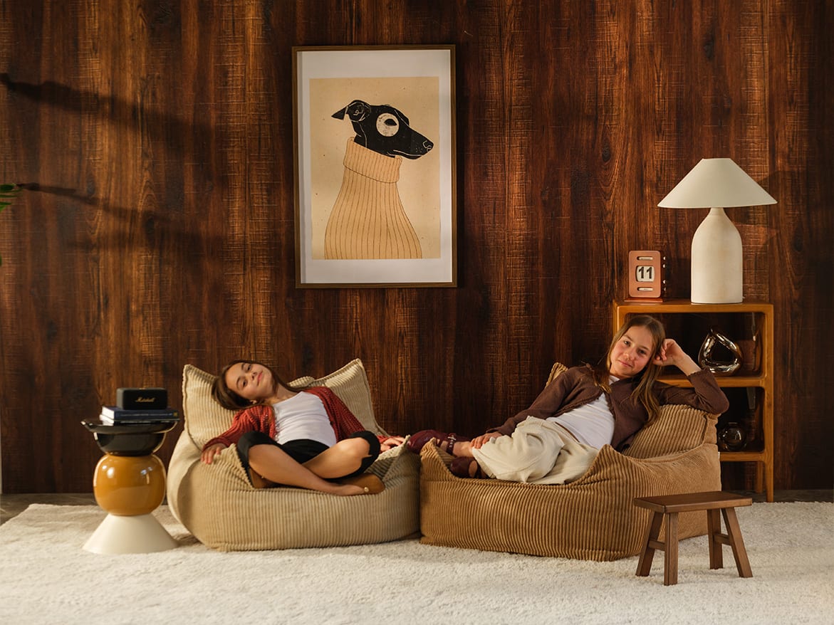 Fauteuil en velours côtelé marron 90x82x56cm Club - Wigiwama — vue 9