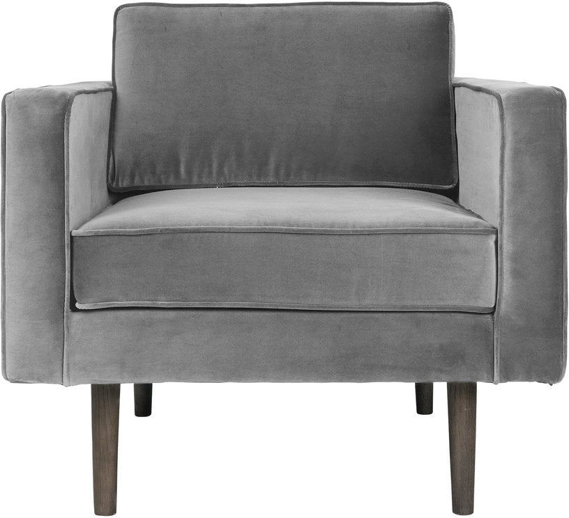 Fauteuil en velours gris Wind - Broste Copenhagen - The Cool Republic