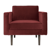 Fauteuil en velours rouge brique Wind - Broste Copenhagen - The Cool Republic