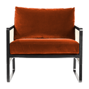 Fauteuil en velours rouge orangé Cannage - RED Edition - The Cool Republic