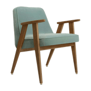 Fauteuil en velours vert menthe et chêne foncé 66 x 64 cm Série 366 - 366 Concept - The Cool Republic