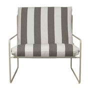 Fauteuil en vinyl rayé et acier beige 78 x 93 cm Desert Stripe - Ferm Living - The Cool Republic
