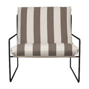 Fauteuil en vinyl rayé et acier noir 78 x 93 cm Desert Stripe Stripe - Ferm Living - The Cool Republic