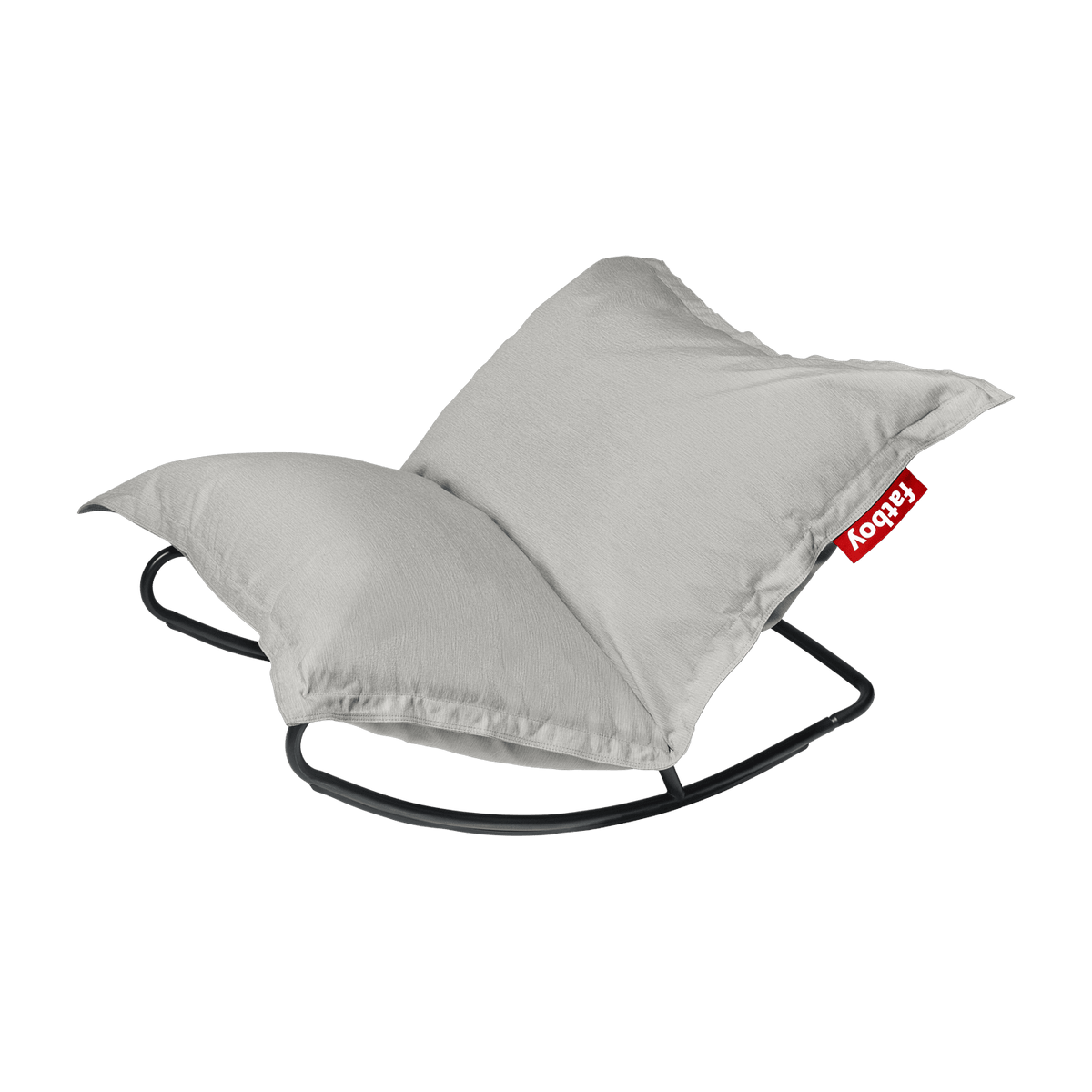 Fauteuil extérieur en métal avec coussin gris brume Rock 'n Roll Combi - Fatboy - The Cool Republic
