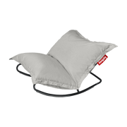 Fauteuil extérieur en métal avec coussin gris brume Rock 'n Roll Combi - Fatboy - The Cool Republic