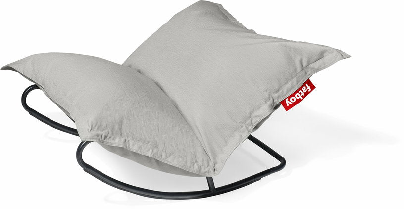 Fauteuil extérieur en métal avec coussin gris brume Rock 'n Roll Combi - Fatboy - The Cool Republic