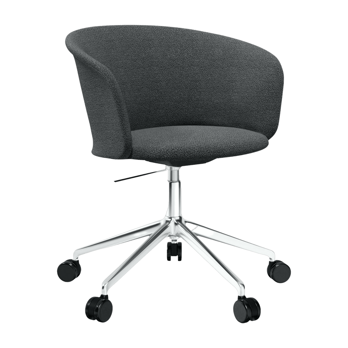 Fauteuil Graphite et piètement argenté à roulettes Kendo - Hem - The Cool Republic