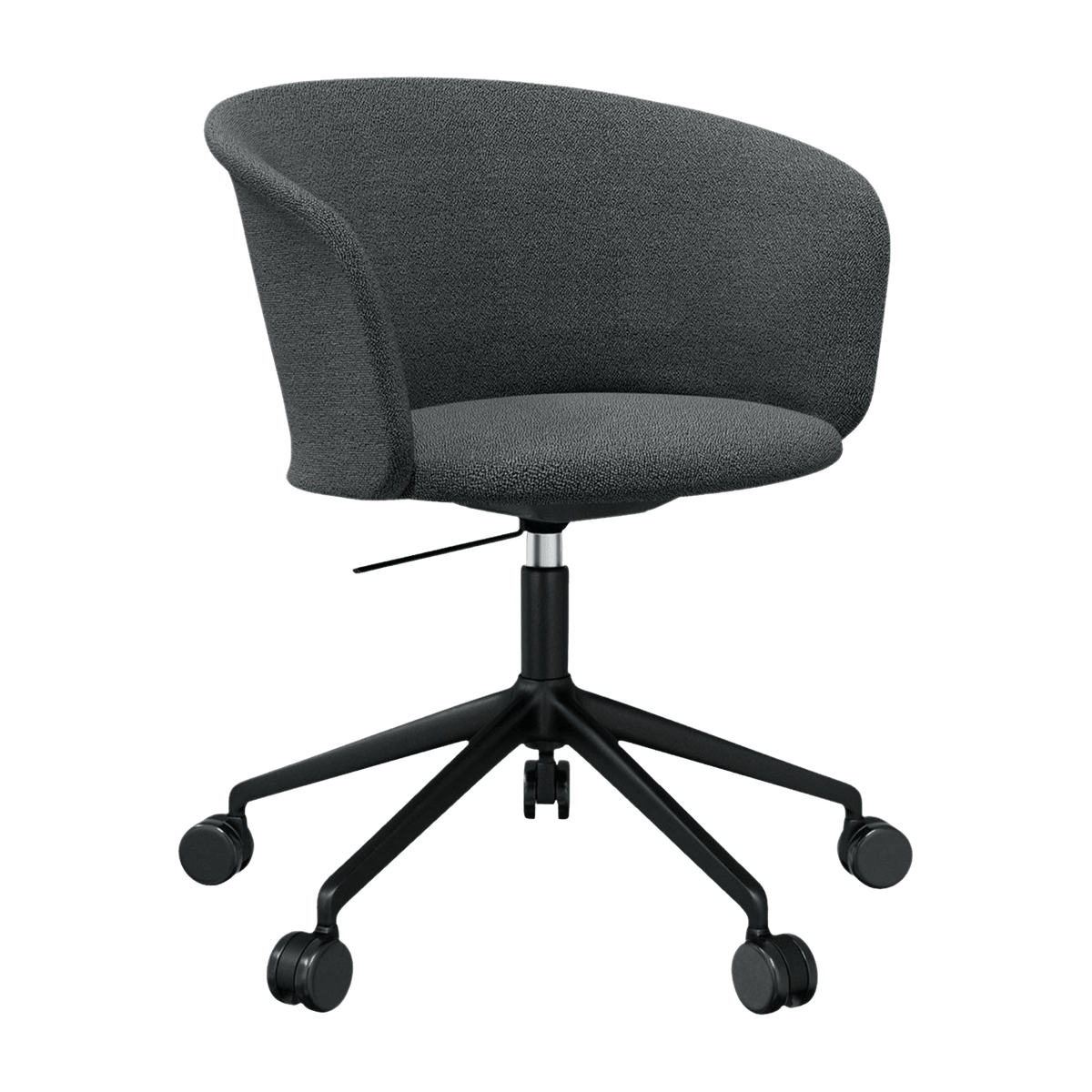 Fauteuil Graphite et piètement noir à roulettes Kendo - Hem - The Cool Republic