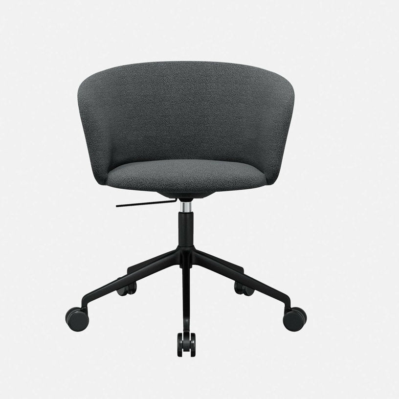Fauteuil Graphite et piètement noir à roulettes Kendo - Hem - The Cool Republic