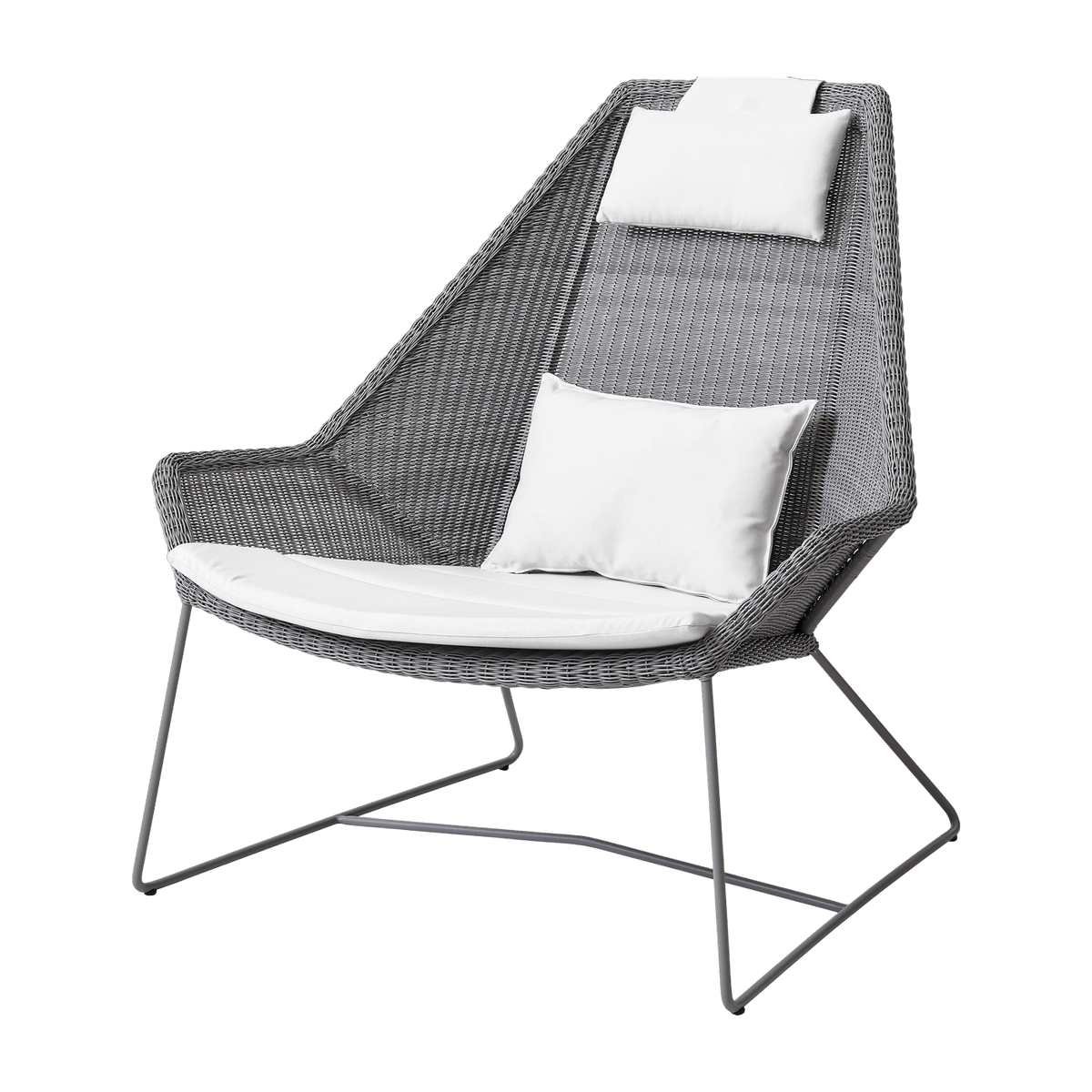 Fauteuil gris avec coussins blancs Breeze Highback - Cane-Line - The Cool Republic