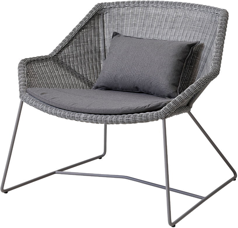 Fauteuil gris avec coussins gris Breeze lounge - Cane - Line - The Cool Republic