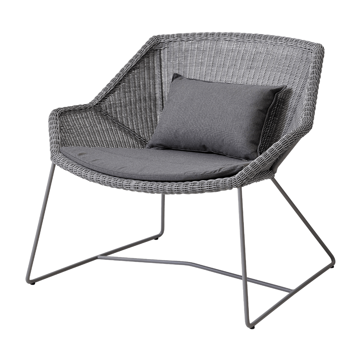 Fauteuil gris avec coussins gris Breeze lounge - Cane-Line - The Cool Republic