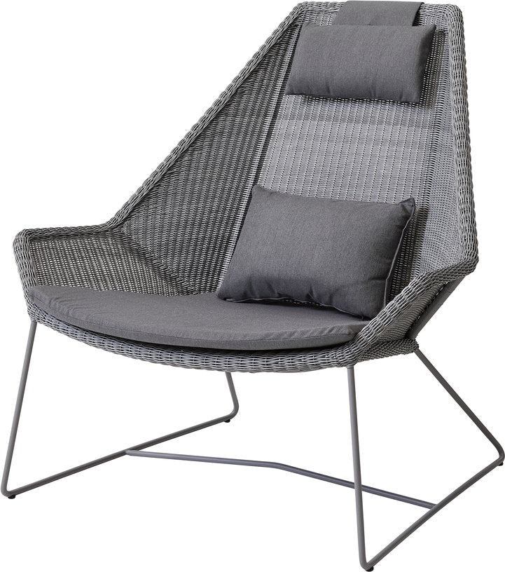 Fauteuil gris avec coussins gris Highback - Cane - Line - The Cool Republic