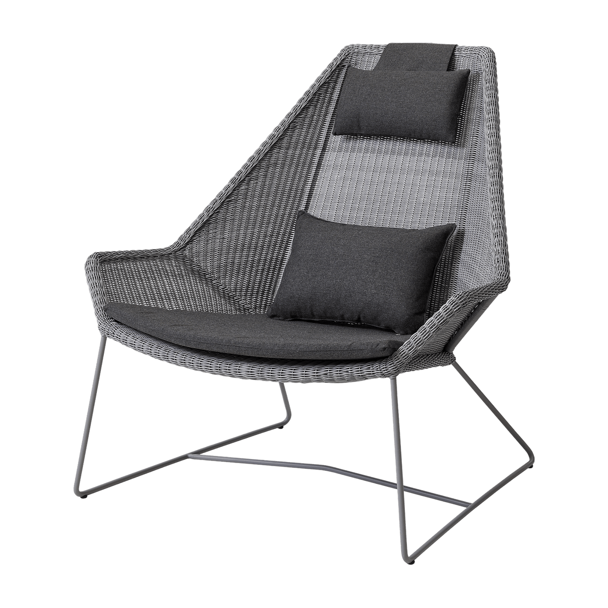 Fauteuil gris avec coussins noir Highback - Cane-Line - The Cool Republic