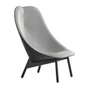 Fauteuil gris clair et chêne massif teinté noir Uchiwa - HAY - The Cool Republic