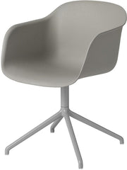 Fauteuil gris piétement pivot Fiber - Muuto - The Cool Republic