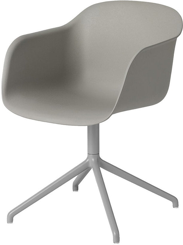 Fauteuil gris piétement pivot Fiber - Muuto - The Cool Republic