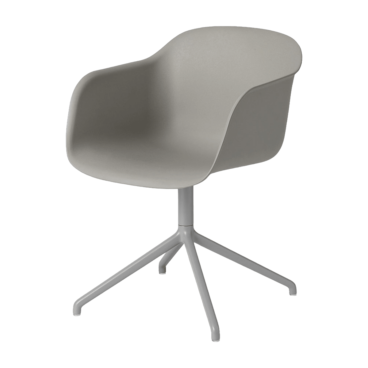 Fauteuil gris piétement pivot Fiber - Muuto - The Cool Republic