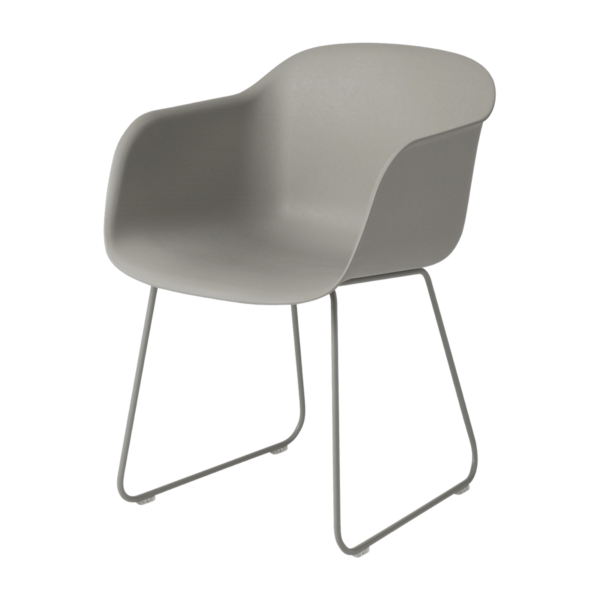 Fauteuil gris piétement traîneau Fiber - Muuto - The Cool Republic