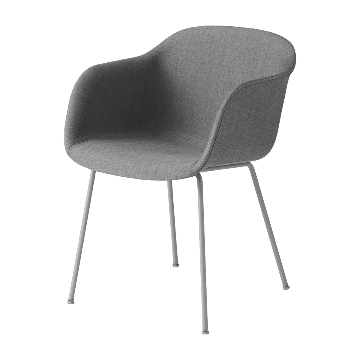 Fauteuil gris piétement tubes et assise textile Fiber - Muuto - The Cool Republic