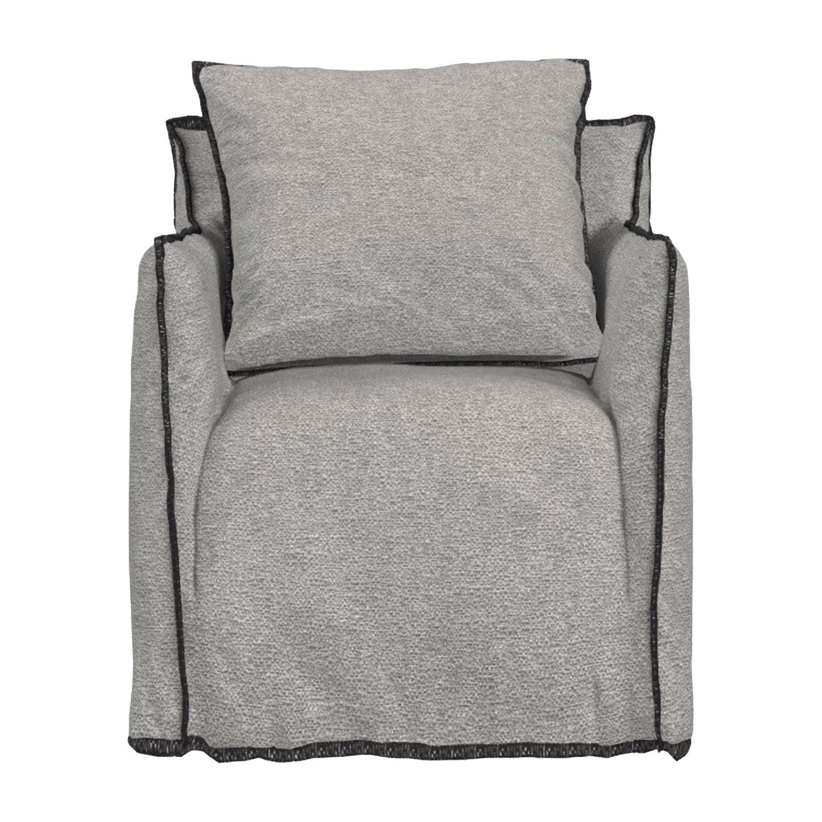 Fauteuil gris surpiqûres anthracite Ghost 05 - Gervasoni - The Cool Republic