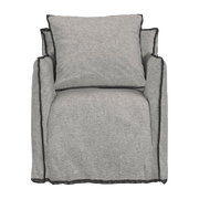 Fauteuil gris surpiqûres anthracite Ghost 05 - Gervasoni - The Cool Republic
