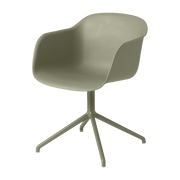 Fauteuil gris vert piétement pivot Fiber - Muuto - The Cool Republic